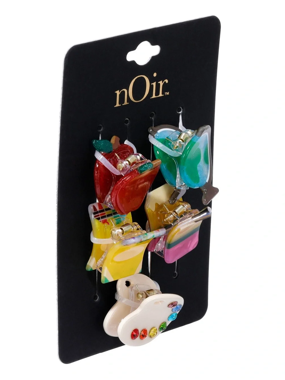 nOir Back to School Hair Clips- Set of Five Clips- Multicolored